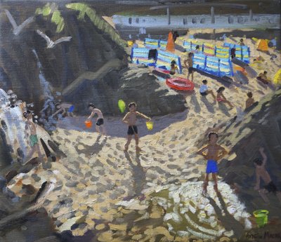 Waterval, Porthmeor strand, St Ives door Andrew Macara